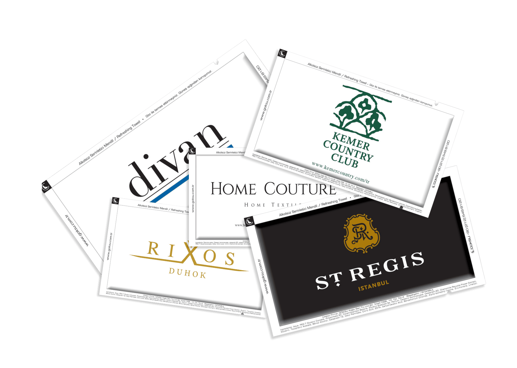 Hospitality wet wipes for hotels, resorts, and tourism